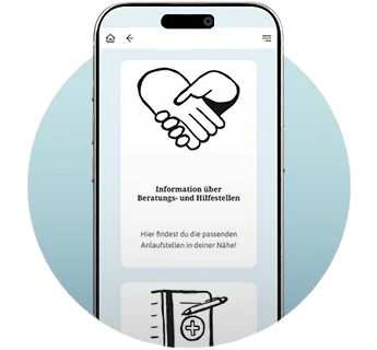 Die App der Opferambulanz auf einem Smartphone
